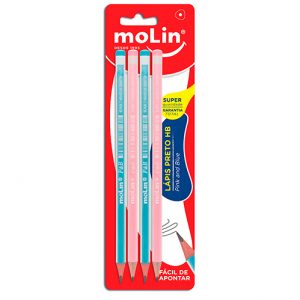 LAPIS MOLIN TRIANGULAR C/4 PINK BLUE 13390