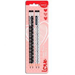 LAPIS MOLIN BLISTER C/4 LOVE B W 22885