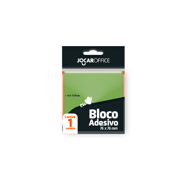 BLOCO JOCAR 76X76 ADESIVO VERDE 91119