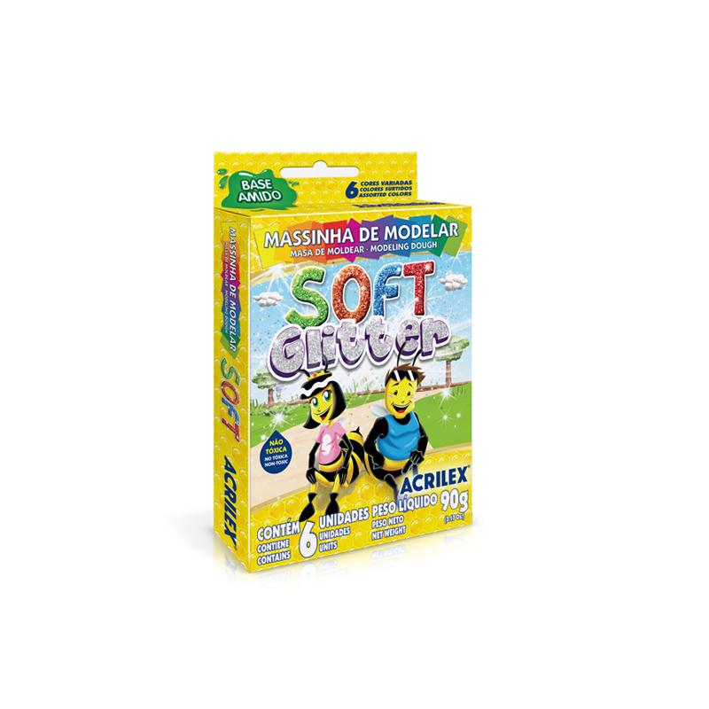 MASSA DE MODELAR ACRILEX SOFT GLIT 90G 7360