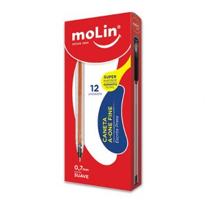 CANETA MOLIN ESFEROGRAFICA A-ONE FINE 0.7 PRETA 1071