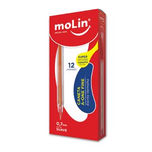 CANETA MOLIN ESFEROGRAFICA A-ONE FINE 0.7 VERMELHA 1072