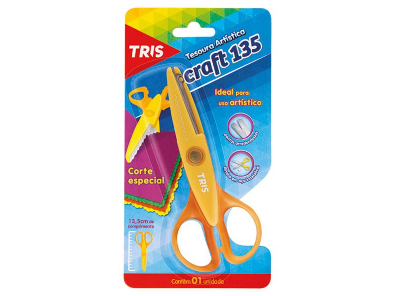 TESOURA TRIS ART CRAFT BLISTER 13,5CM 619996