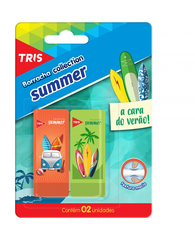 BORRACHA TRIS SUMMER COLECTION BLISTER C/2 687827