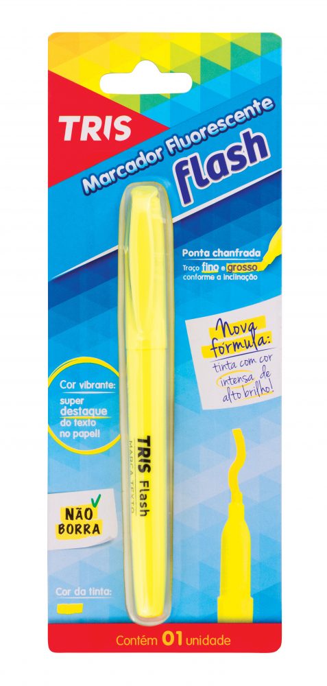MARCA TEXTO TRIS FLASH BLISTER AMARELO 6810661