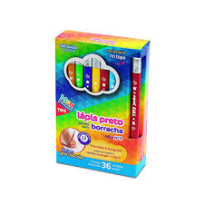 LAPIS TRIS JUMBO COM BORRACHA SORTIDO 688565