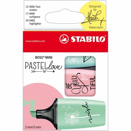 MARCA TEXTO STABILO MINI PASTEL C/3 070357