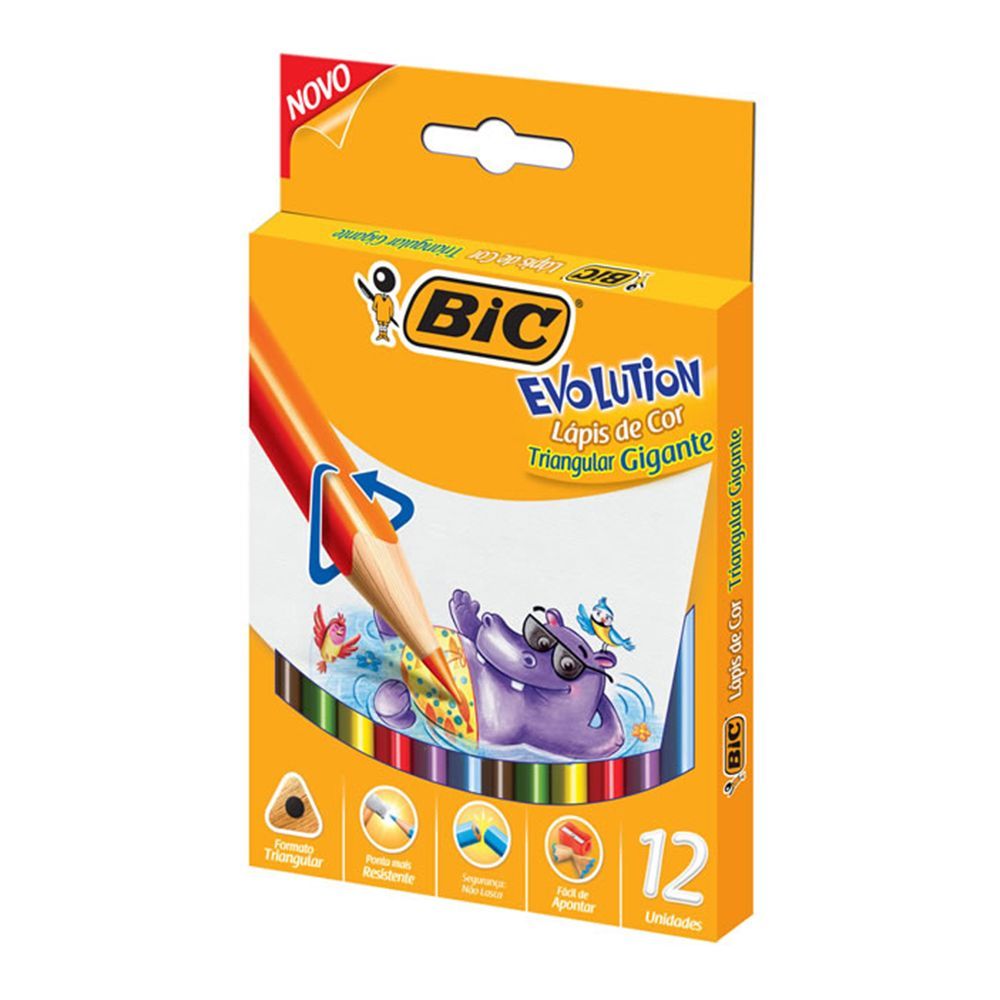 LAPIS DE COR BIC EVOLUTION BIG TRIANGULAR C/12 891853