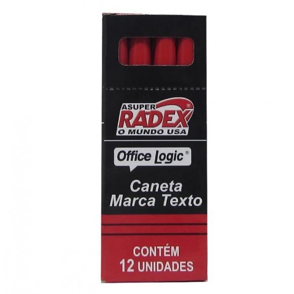 MARCA TEXTO RADEX NEON VERMELHO