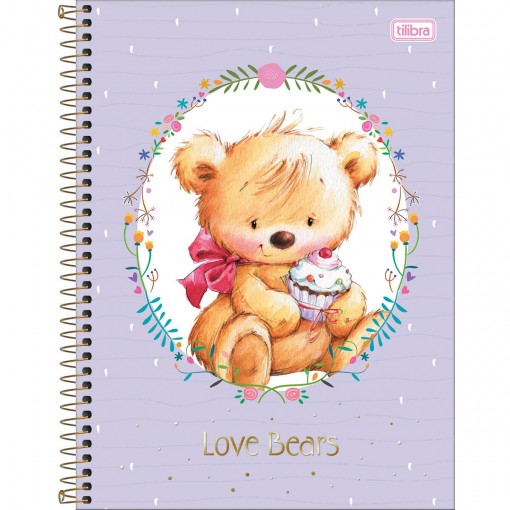 CADERNO TILIBRA 12.1 240FLS CAPA URAD LOVE BEARS 157058