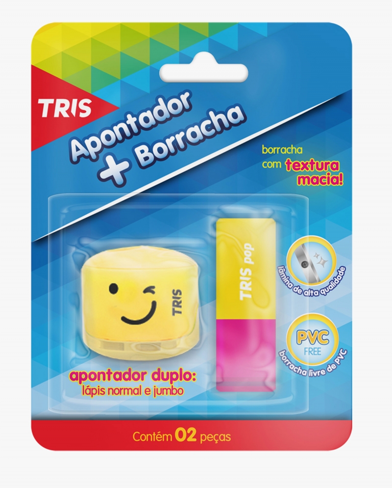APONTADOR+BORRACHA TRIS POP BLISTER 688503