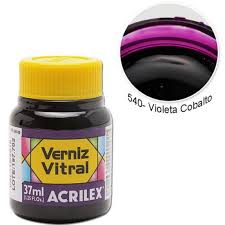 VERNIZ ACRILEX VITRAL 37ML 8140 540 VIOLETA COBALTO