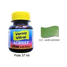 VERNIZ ACRILEX VITRAL 37ML 8140 512 VERDE VERONESE
