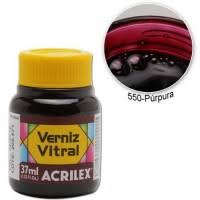 VERNIZ ACRILEX VITRAL 37ML 8140 550 PURPURA