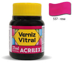 VERNIZ ACRILEX VITRAL 37ML 8140 537 ROSA