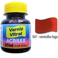 VERNIZ ACRILEX VITRAL 37ML 8140 507 VERMELHO FOGO