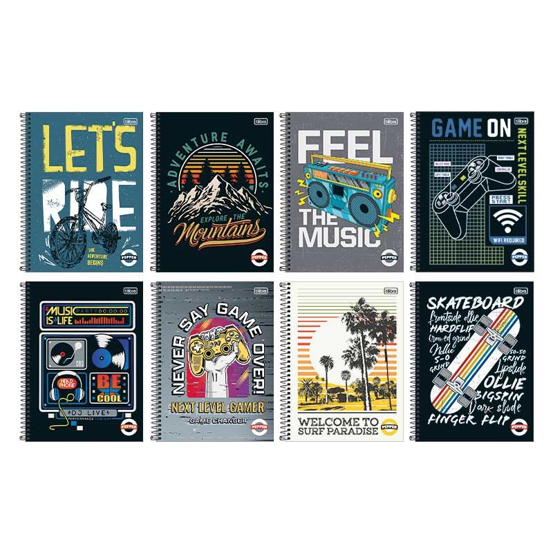 CADERNO TILIBRA 16.1 256FLS CAPA DURA PEPPER MASCULINO 234885