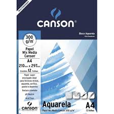 BLOCO CANSON AQUARELA 12FL A4 300G 7180