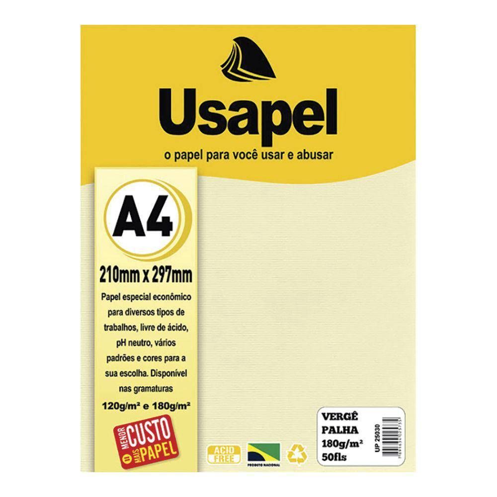 PAPEL USAPEL VERGE 180G 50F PALHA