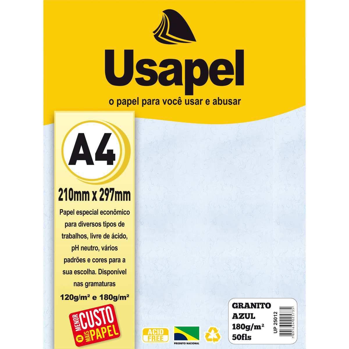 PAPEL USAPEL GRANITO 180G 50F AZUL