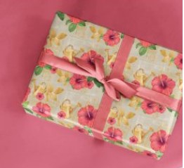 PAPEL PRESENTE VGESSELE C/10 FOLHAS ROSAS E REGADOR 210