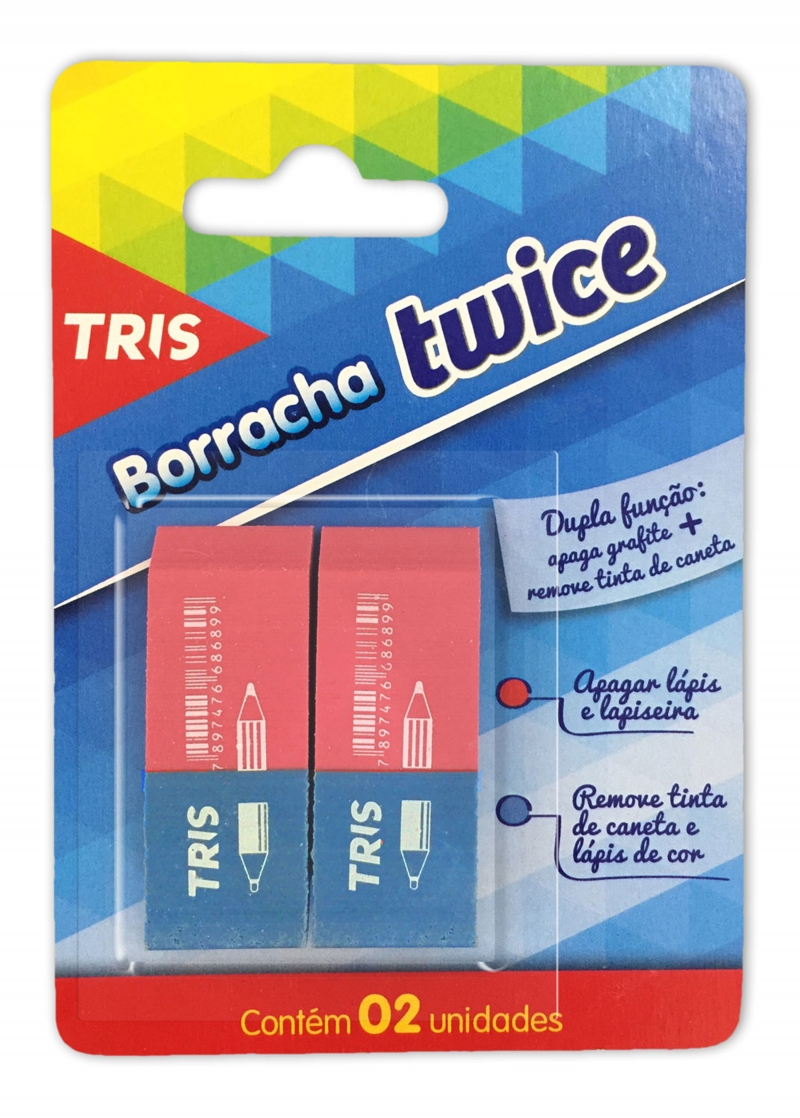 BORRACHA TRIS TWICE BLISTER C/2 686981