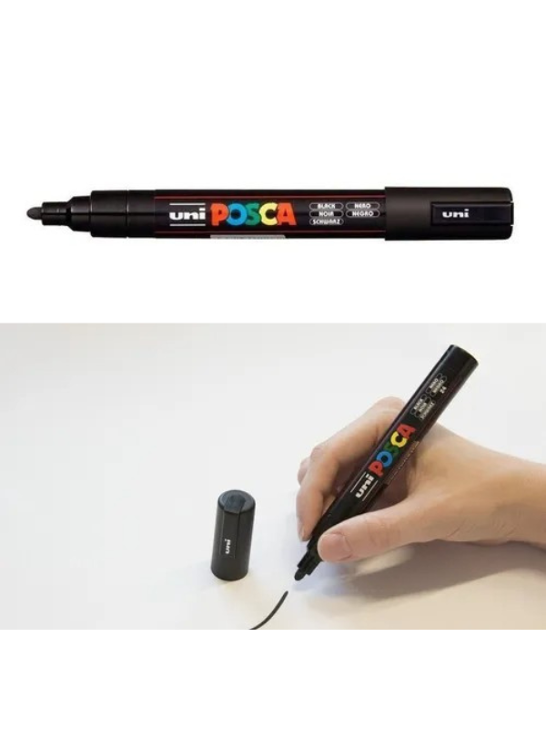 CANETA POSCA PC-5M PRETA  MARCADOR ARTISTICO