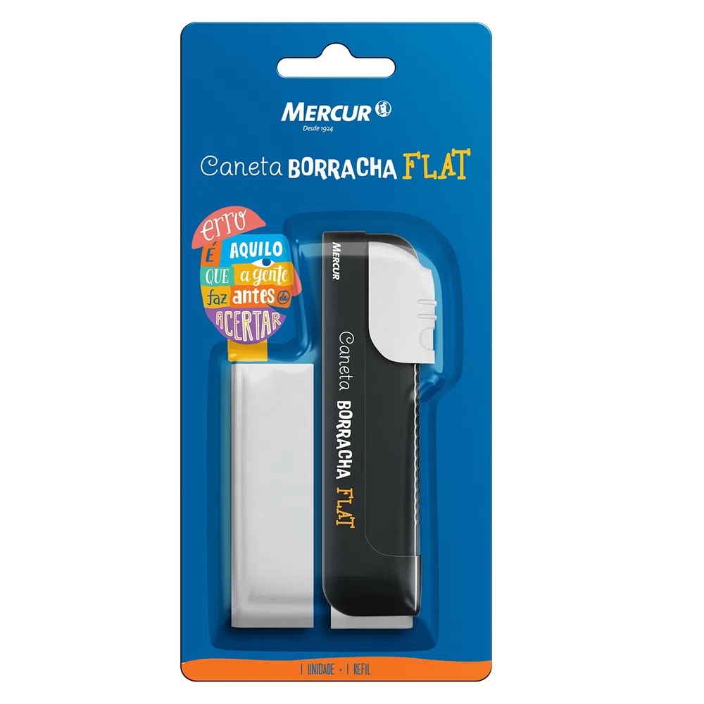 CANETA BORRACHA MERCUR FLAT POTE C/1 + REFIL
