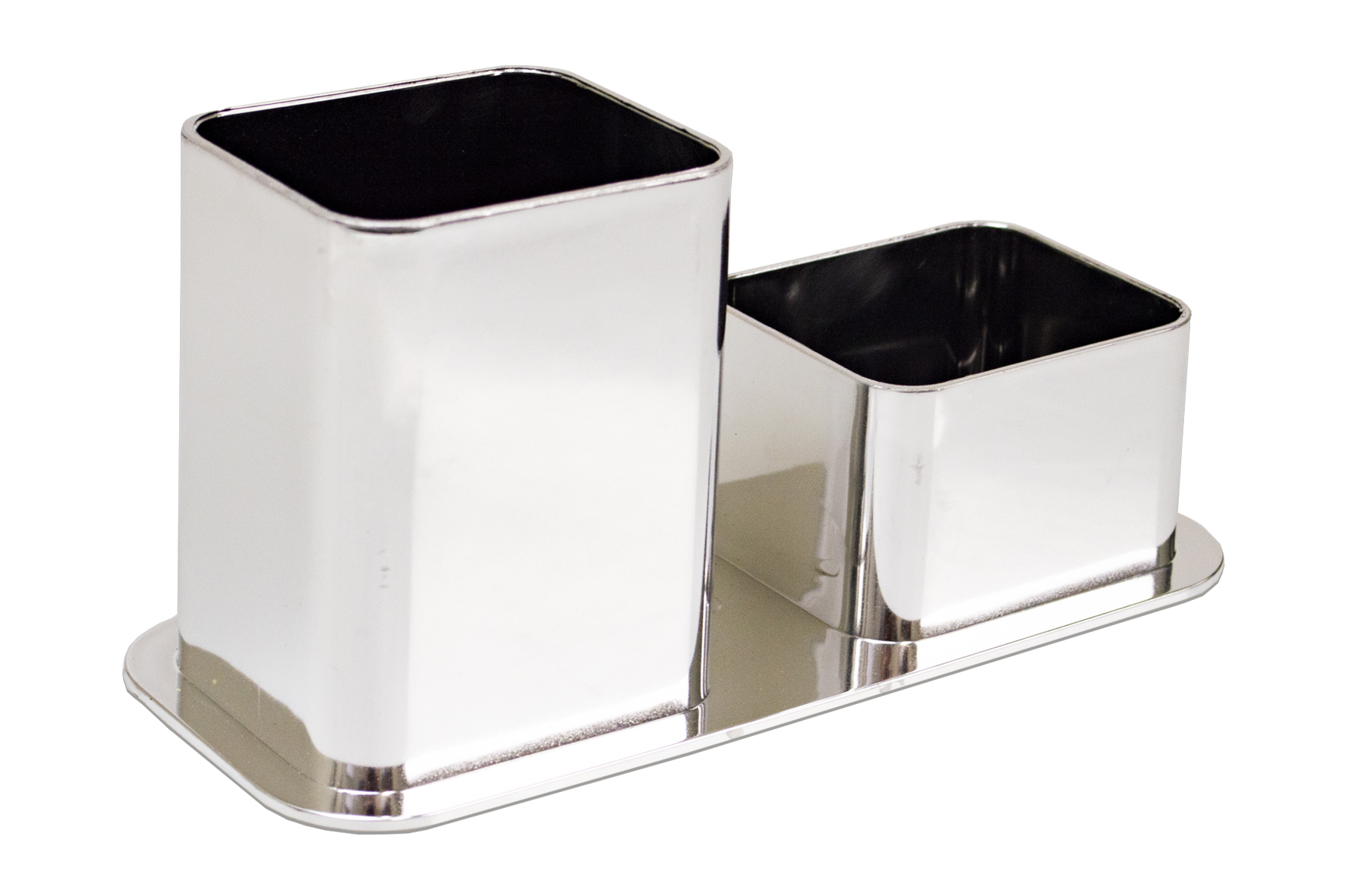 PORTA CANETAS DELLO DUPLO PRATA METALIZADO 3030.O