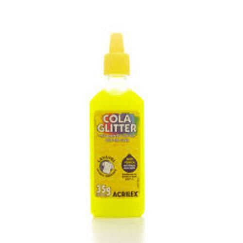 COLA GLITER ACRILEX 35G 2912 102 AMARELO LIMAO
