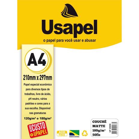 PAPEL USAPEL COUCHE 180G 50FL MATTE