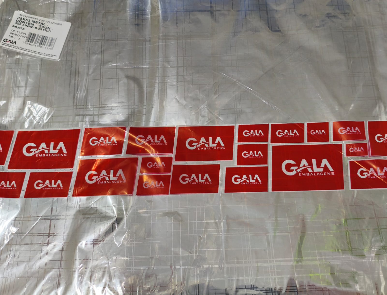 SACO GALA 35X53 METALIZADO C/50 LINHO RUSTICO PRATA