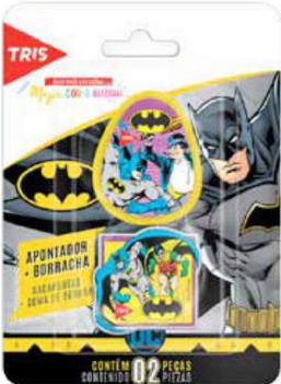 APONTADOR+ BORRACHA TRIS BATMAN BLISTER C/2 604848