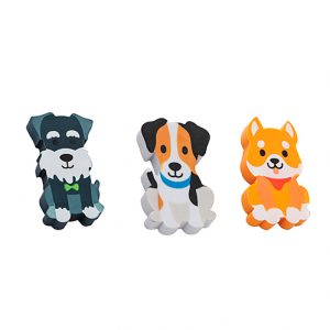 BORRACHA MOLIN BLISTER C/3 ANIMAL DOGS 22834