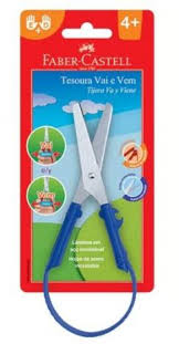 TESOURA FABER CASTELL ARCO AZUL VAI E VEM SM/TES