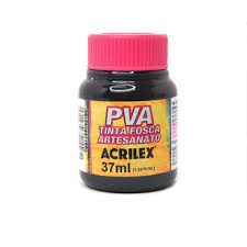 TINTA ACRILEX PVA 37ML 3240 520 PRETO