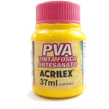 TINTA ACRILEX PVA 37ML 3240 505 AMARELO OURO