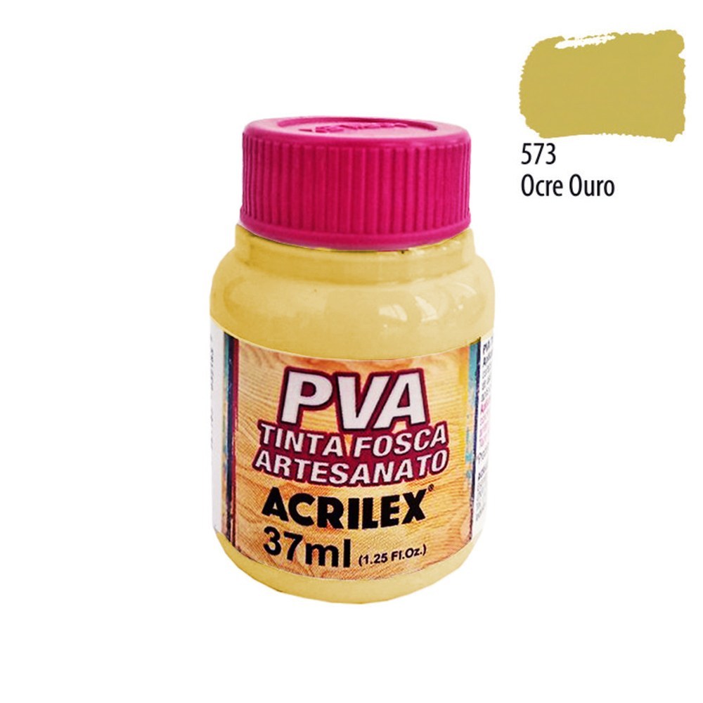 TINTA ACRILEX PVA 37ML 3240 573 OCRE OURO