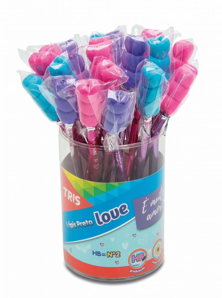 LAPIS TRIS LOVE HB COM BORRACHA 687704