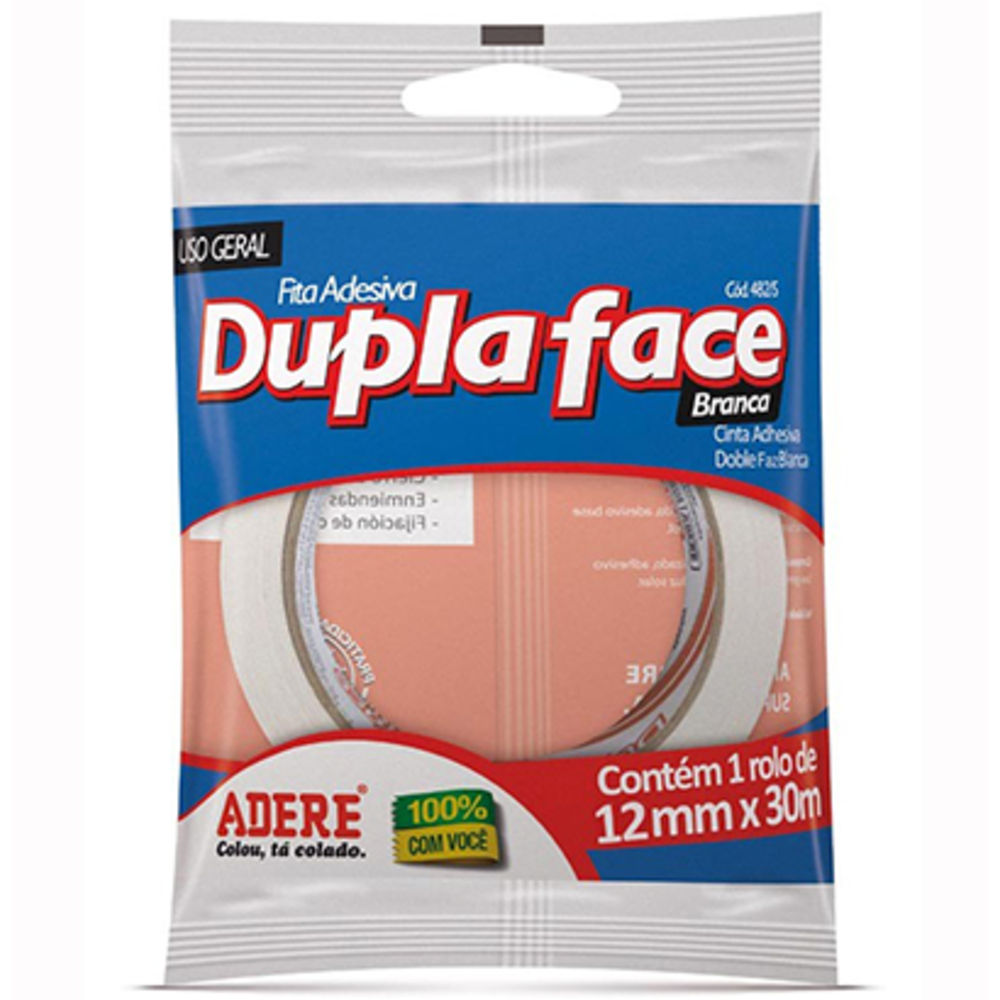 FITA DUPLA FACE ADERE 12X30 BLISTER 482S 
