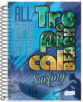 CADERNO CADERNUS 1/4 192F CAPA DURA ALL SPORTS