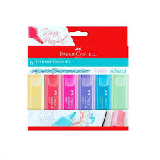 MARCA TEXTO FABER CASTELL BLISTER PASTEL C/6 MT/15466