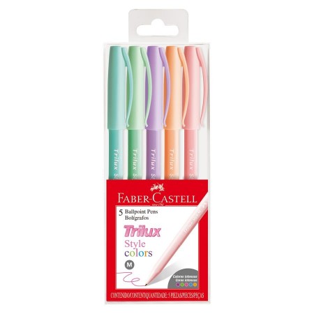 CANETA FABER CASTELL BLISTER C/5 TRILUX COLOR 032/ES5TP