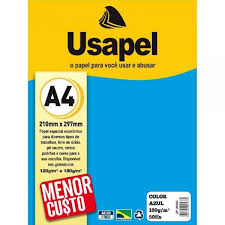 PAPEL USAPEL COLOR 180G 50F AZUL 25002
