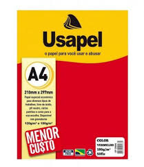 PAPEL USAPEL COLOR 180G 50F VERMELHO