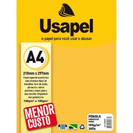 PAPEL USAPEL 180G 30F PEROLA AMARELO OURO