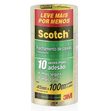 FITA PVC 3M 5802 45X100 SCOTCH TRANSPARENTE