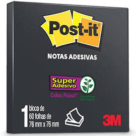 POST-IT 3M 76X76 PRETO 60FLS