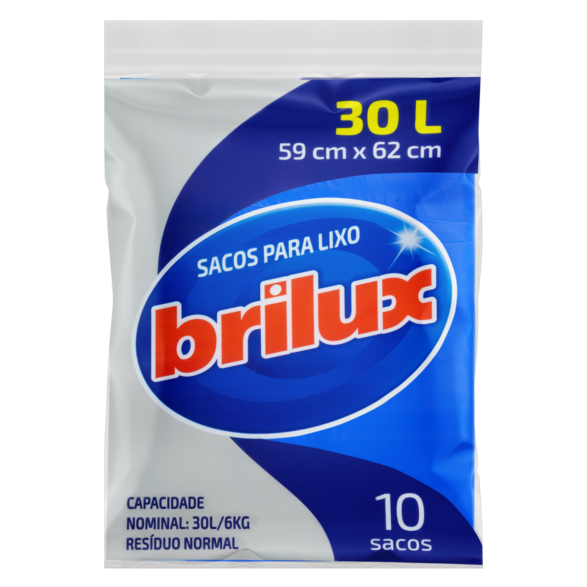 SACO DE LIXO BRILUX 30L COM 10 SACOS