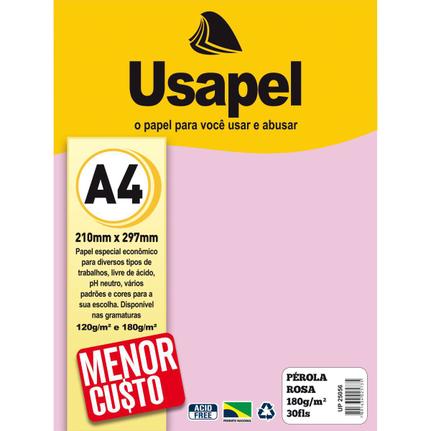 PAPEL USAPEL 180G 30F PEROLA ROSA